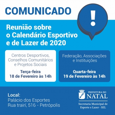 SEL redefine datas de reuniões para organização do Calendário Esportivo 
