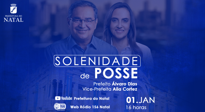 Posse do prefeito Álvaro Dias e da vice Aíla Cortez será transmitida pelas redes sociais da Prefeitura