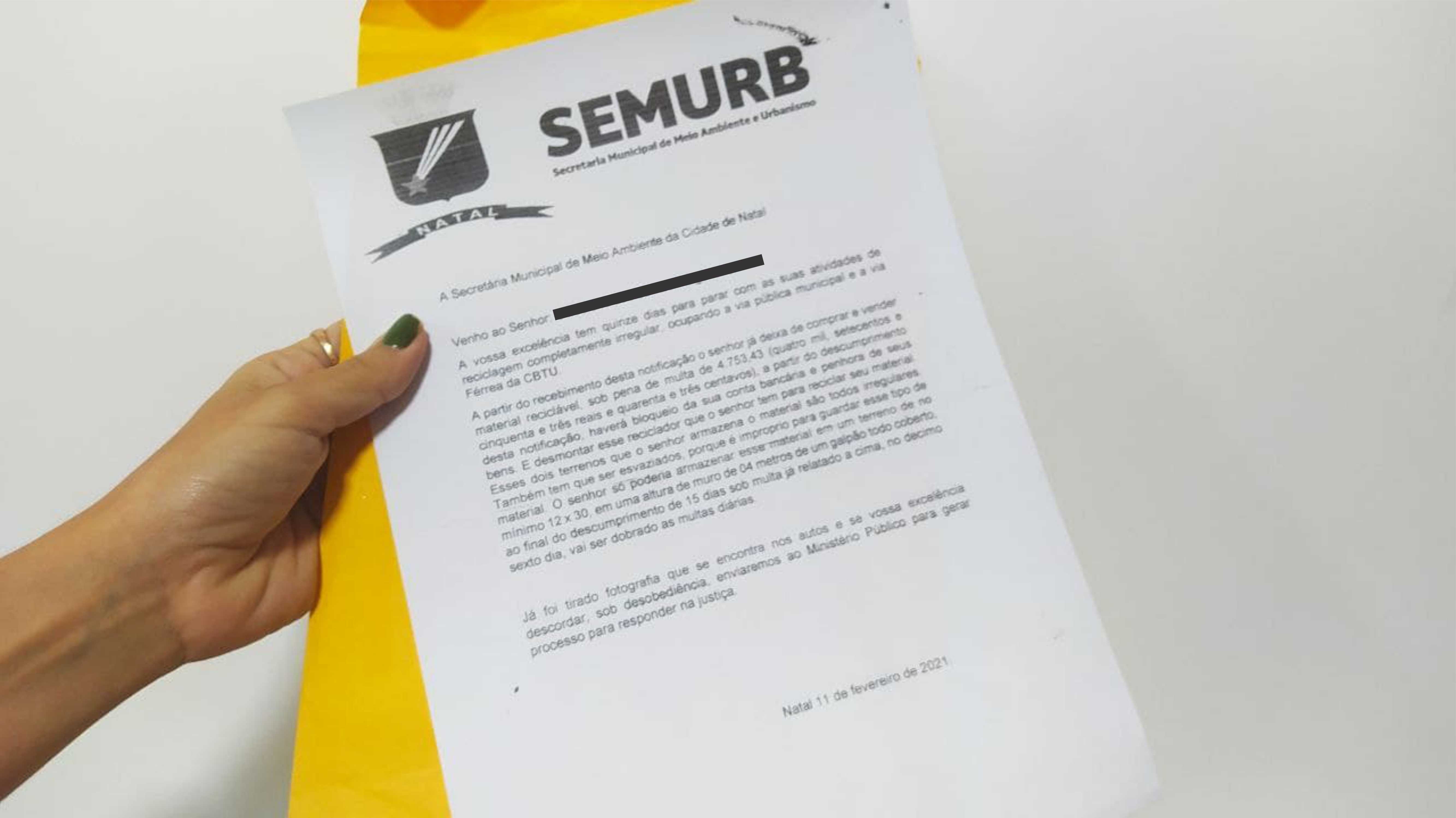 Semurb alerta sobre pessoas se passando por fiscais ambientais e cobrando multas