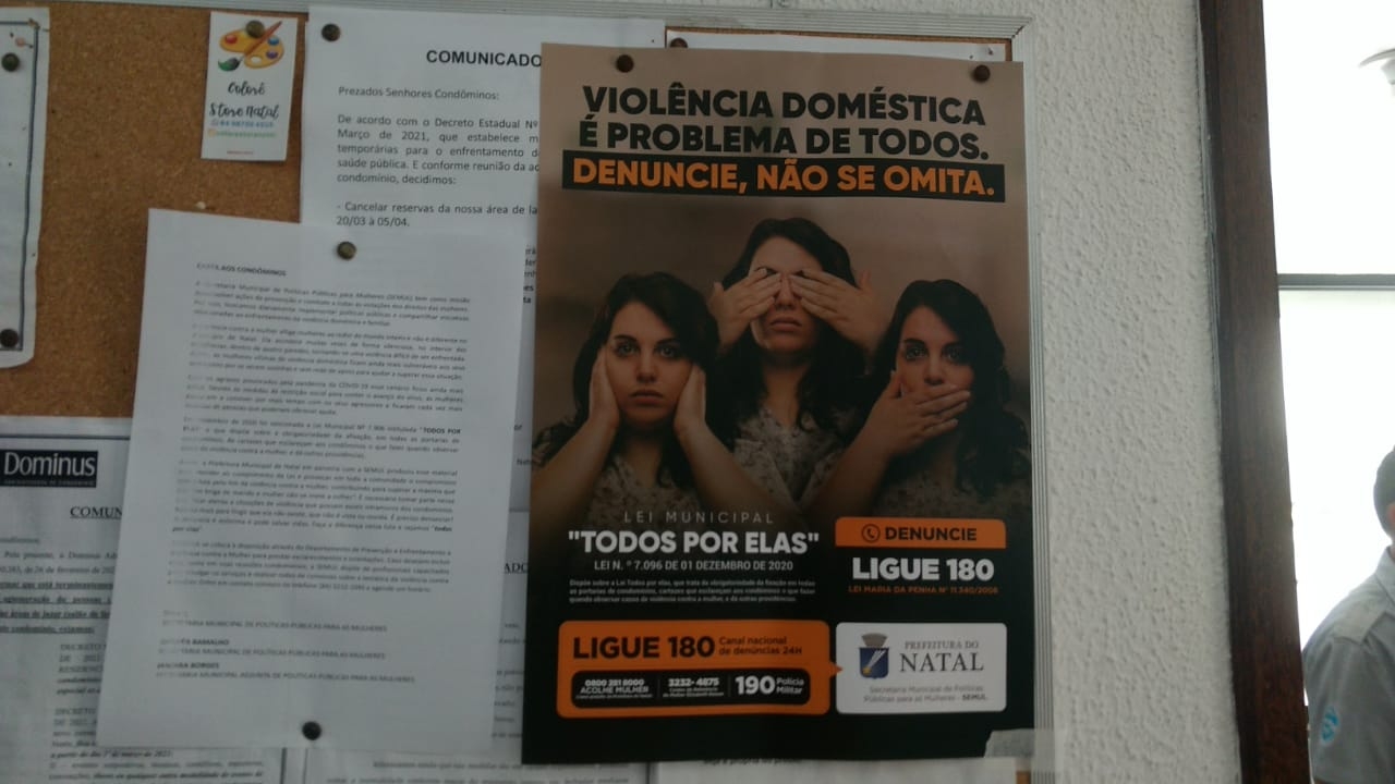 Semul distribui cartazes incentivando a denúncia contra a violência doméstica