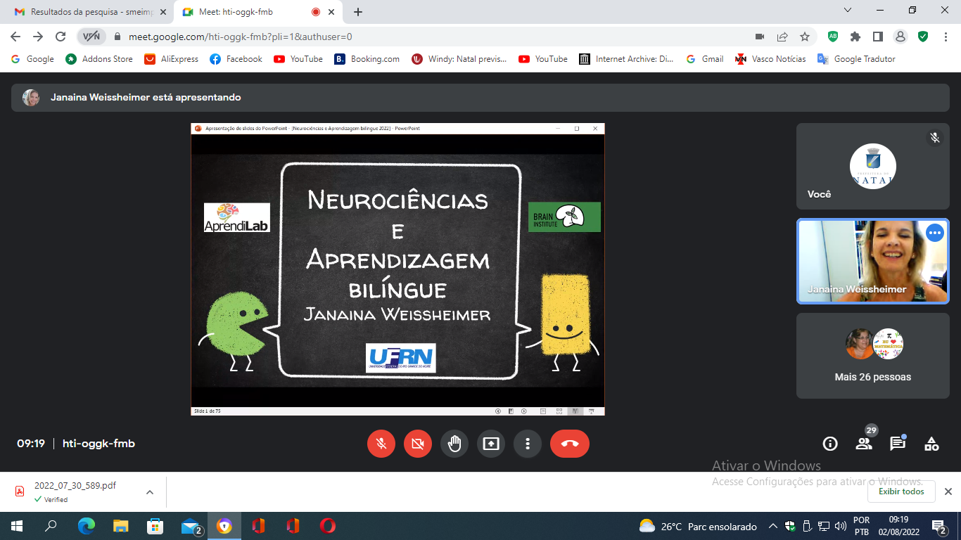 Professores de Língua Portuguesa discutem sobre Neurociências e Aprendizagem
