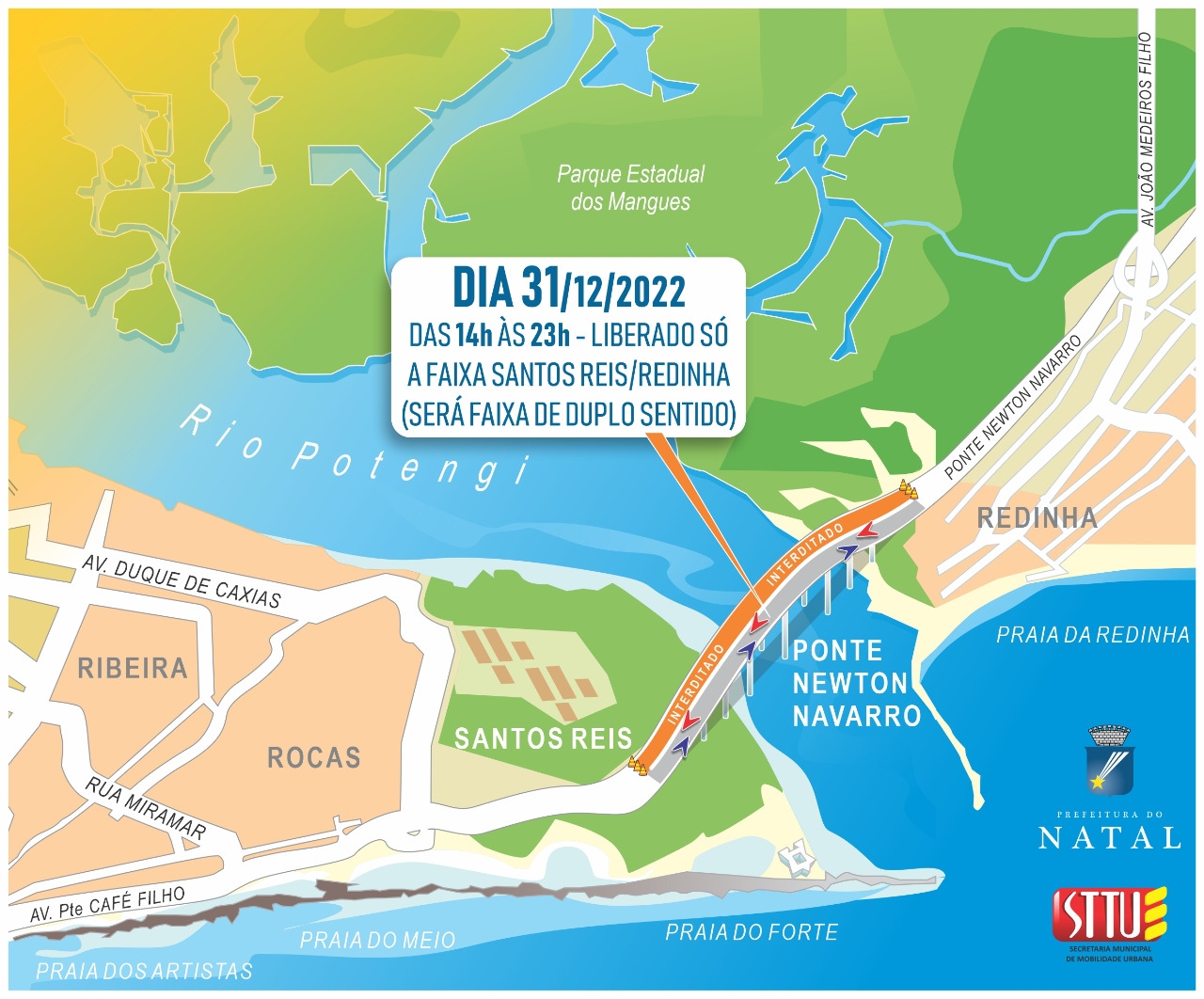 STTU coordena operação do réveillon na Ponte Newton Navarro e em Ponta Negra