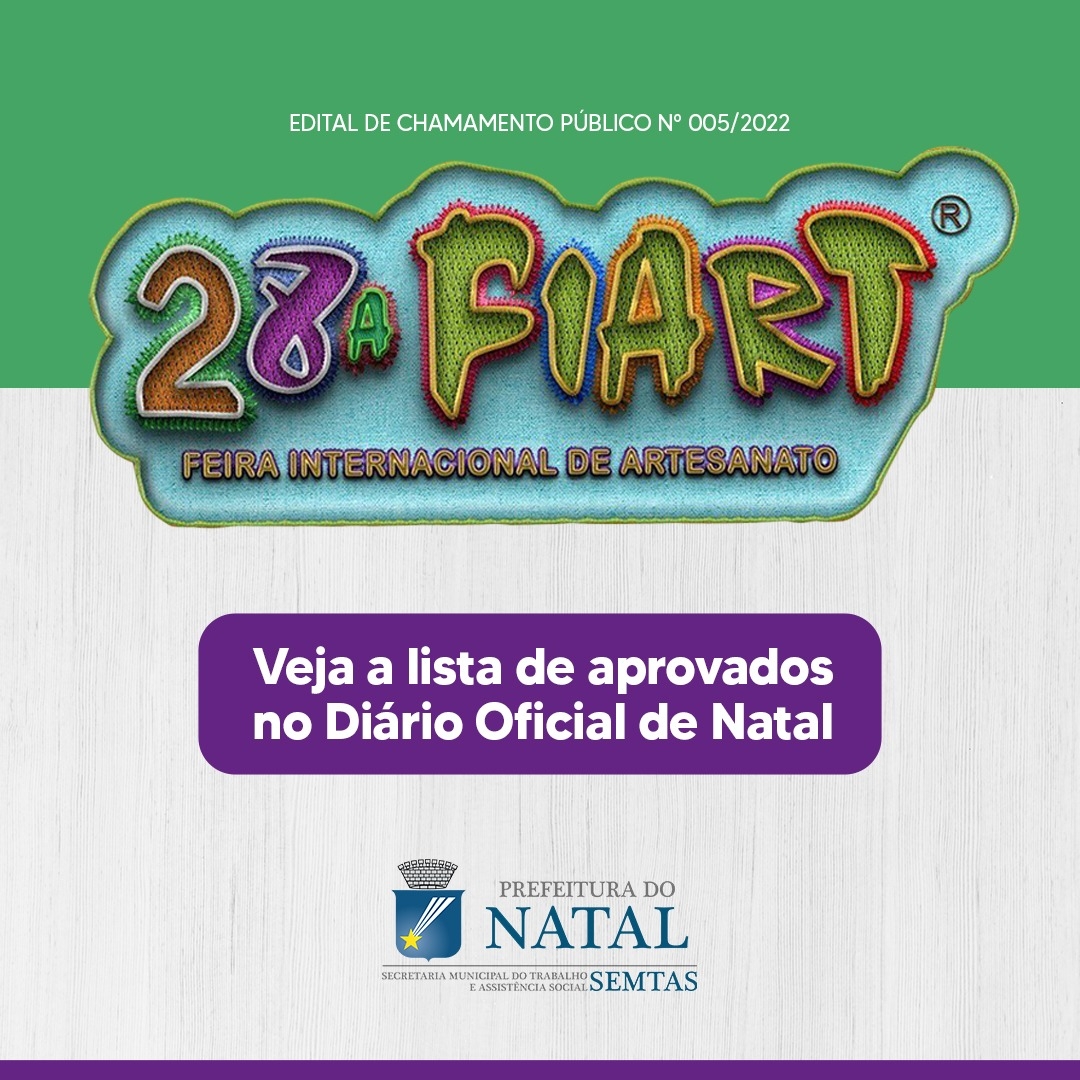 Prefeitura publica lista definitiva dos artesãos e economia solidária para a 28ª FIART