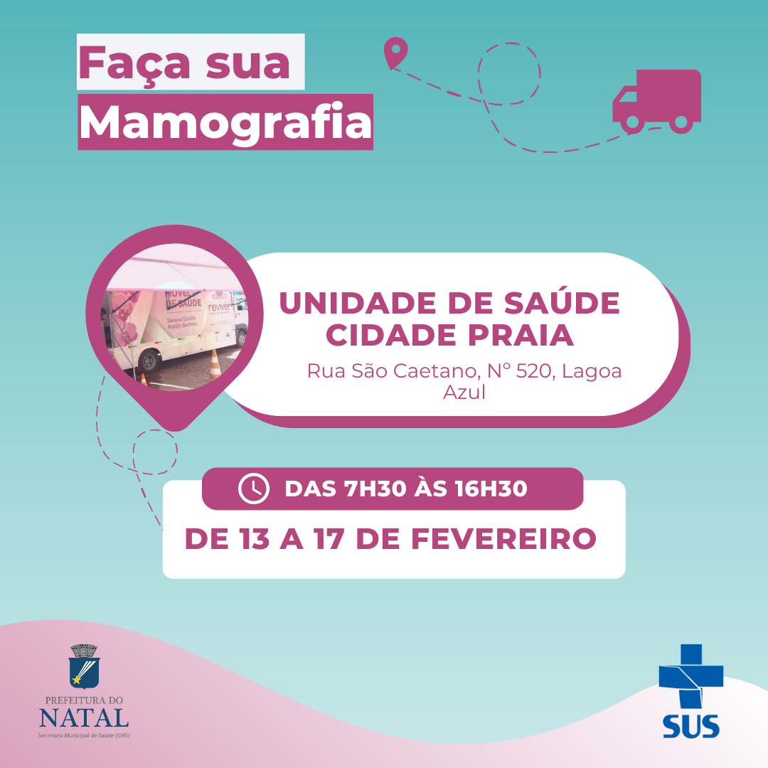 Unidade móvel de mamografia chega à UBS Cidade Praia