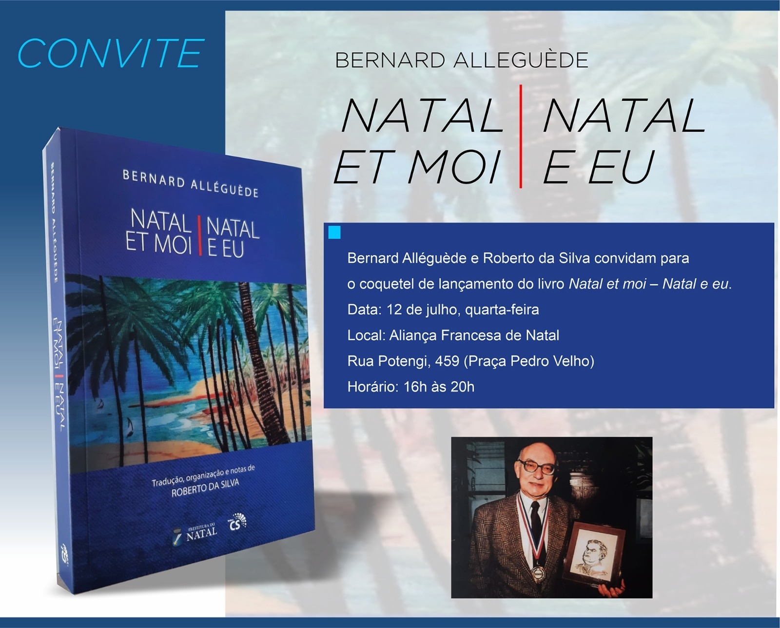 Livro "Natal et moi - Natal e eu"será lançado quarta-feira na Aliança Francesa 