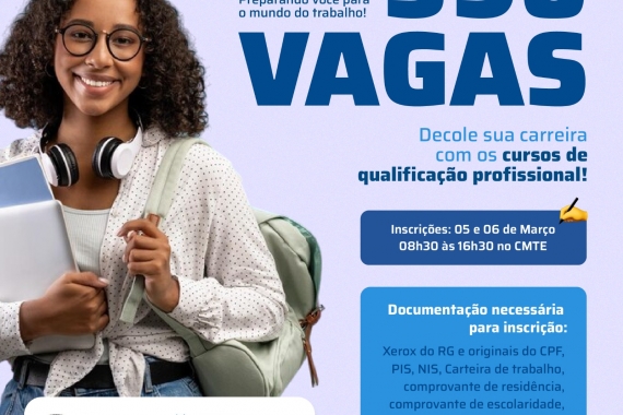 Prefeitura do Natal abre 390 vagas para cursos de qualificação profissional