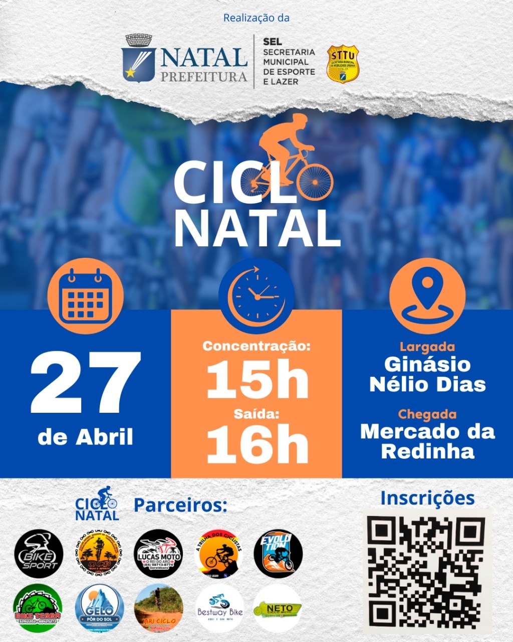 Ciclo Natal será retomado neste domingo (27) com percurso de 8 km na Zona Norte
