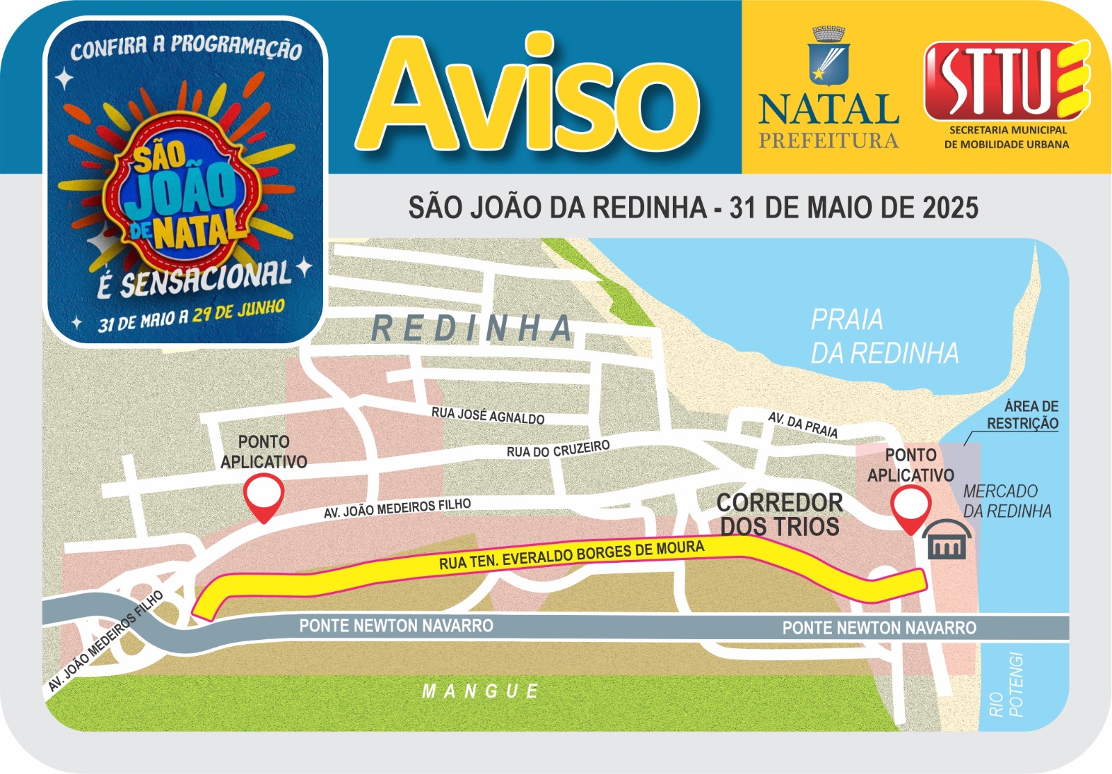 STTU define operação especial de trânsito para cobrir o São João de Natal  